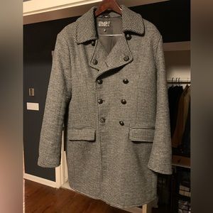 Straight To Hell Men’s Peacoat - Houndstooth - Size Large